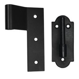 Flat Hinge and Pintel: 1/2" offset, Stainless Steel: matte black powder coat finish (matched pair)